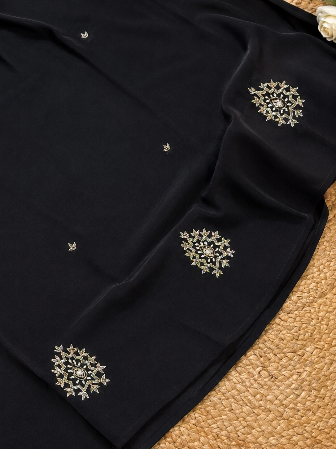 Black Mul Chanderi 3-Piece Suit