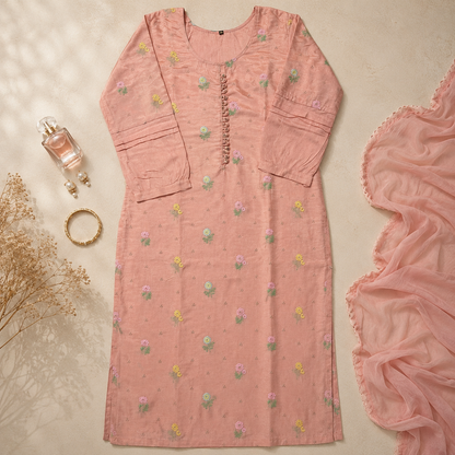 dastoor.in__-Mal Chanderi Pestal Peach Embroidered Suit